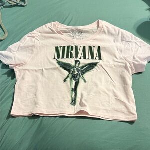 NIRVANA Light Pink Angel Graphic Tee